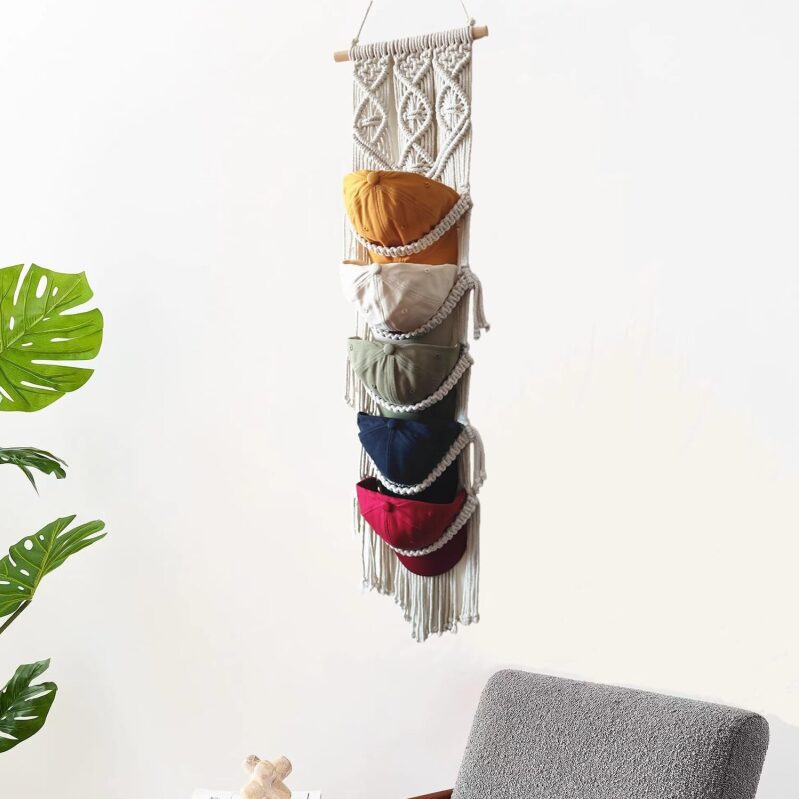 RUIZHIXUAN Macrame Cap Holder - Boho Hats Organizer