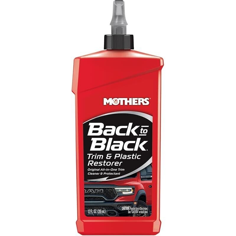 Mothers Back-to-Black Trim & Plastic Restorer 12oz - All-In-One Trim Cleaner and Protector