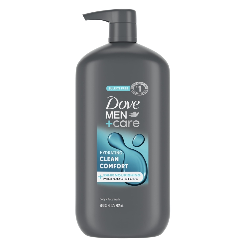 Dove Men + Care Hydrating Clean Comfort Body and Face Wash, 30 oz
