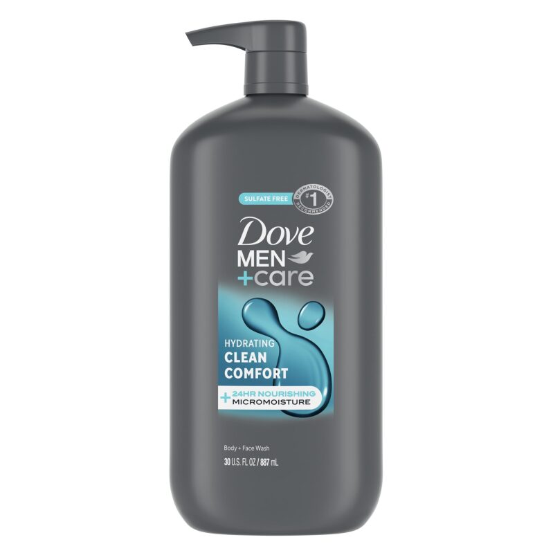 Dove Men + Care Hydrating Clean Comfort Body and Face Wash, 30 oz