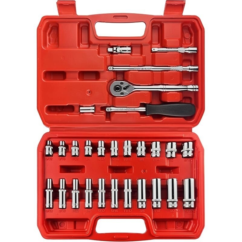 28-Piece 1/4-inch Drive Impact Socket Set - Premium Quality