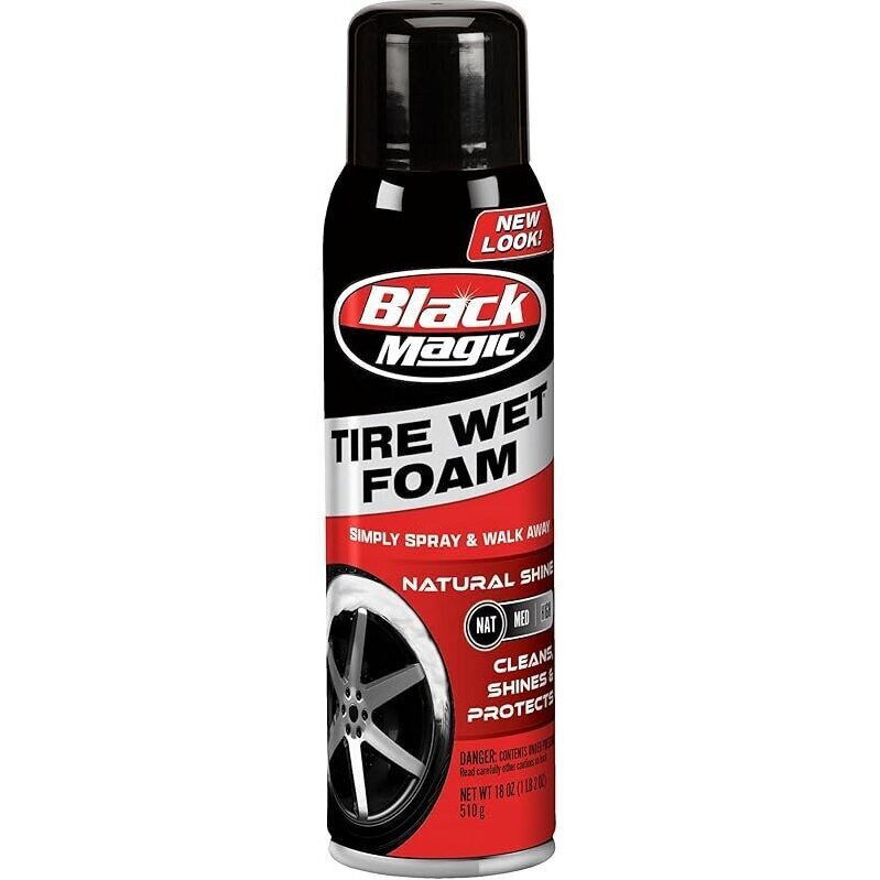 Black Magic Tire Wet Foam: Clean, Shine, Protect - 18oz