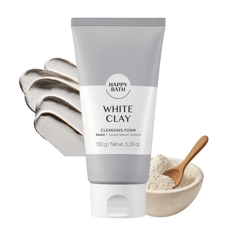 Happy Bath White Clay Facial Cleanser: Deep Cleansing & Sebum Control