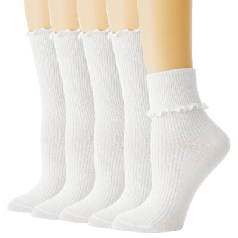 5 Pairs Women's Frilled Edge Socks