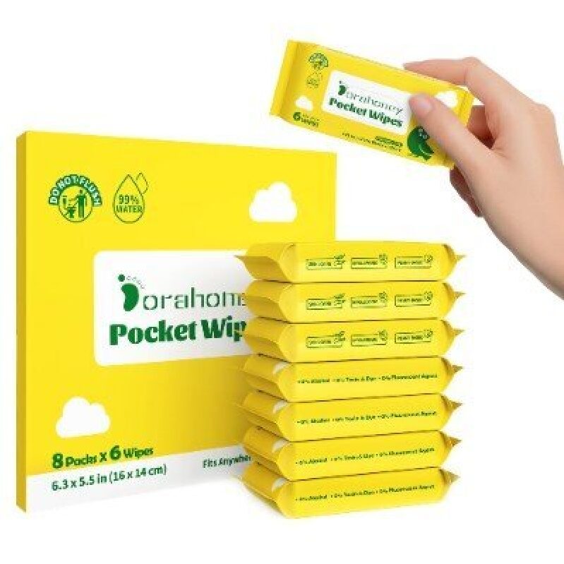 Dorahoney Unscented Mini Cleaning Wipes, 8 Packs