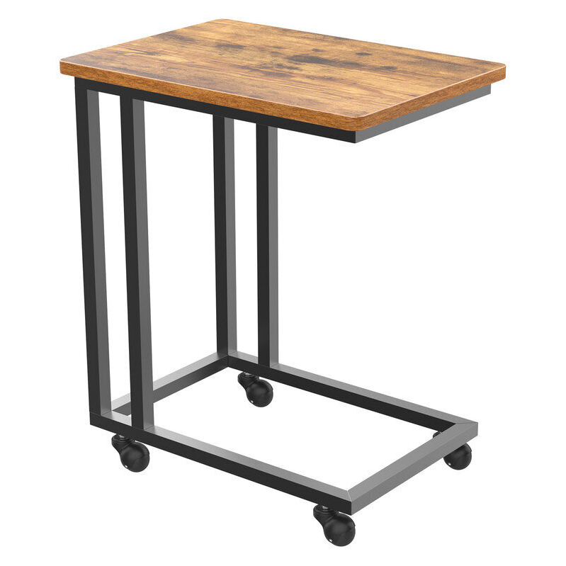 Versatile C-Table with Wheels for Small Spaces