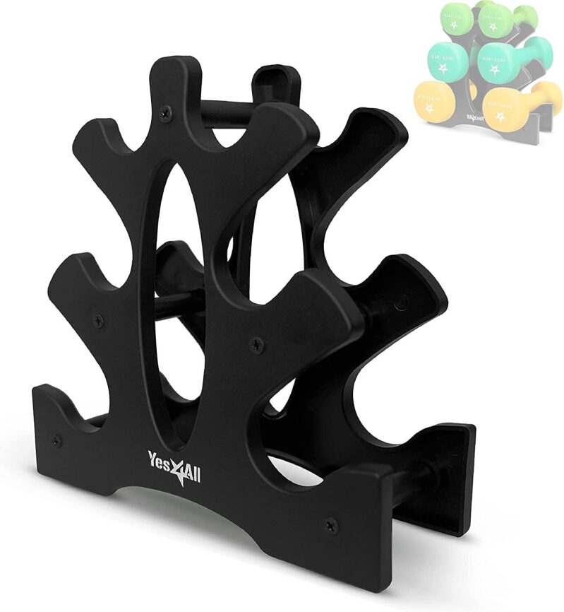 Yes4All Neoprene Coated Dumbbell Hand Weight Rack - Durable & Space-Saving Storage