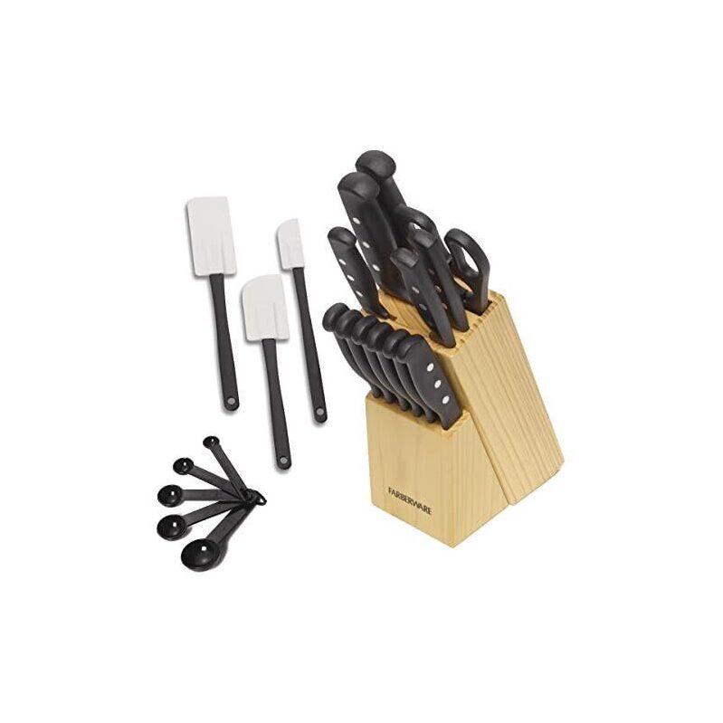 Farberware 22-Piece Never Needs Sharpening Triple Rivet Knife Set - High Carbon Stainless Steel