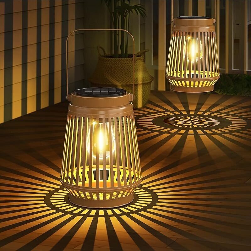 Outdoor Waterproof LED Solar Lantern (2-Pack) - Elegant and Durable Garden Lights