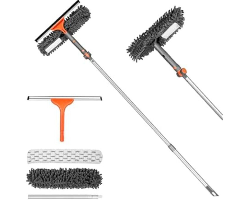 2-in-1 Telescopic Window Cleaner - Foldable and Extendable Design
