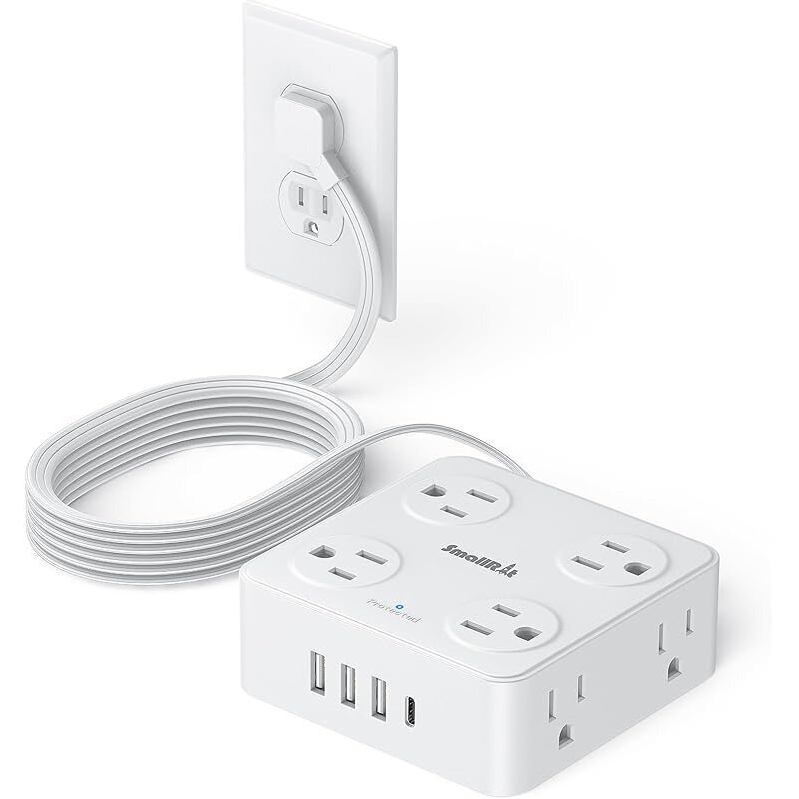 Smart 6.5ft Power Strip with 8 Outlets & 4 USB Ports - Ultimate Charging Solution