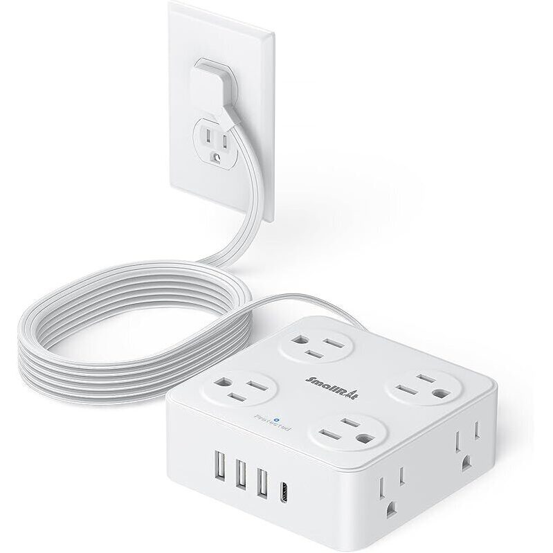 Smart 6.5ft Power Strip with 8 Outlets & 4 USB Ports - Ultimate Charging Solution