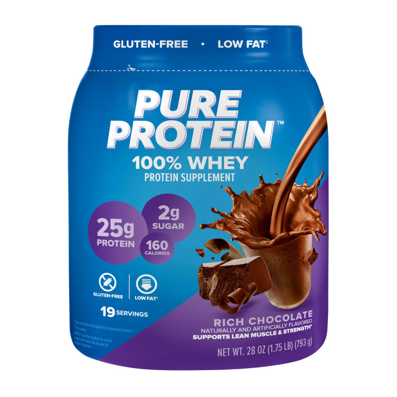 Pure Protein 100% Whey Protein Powder - Rich Chocolate Flavor