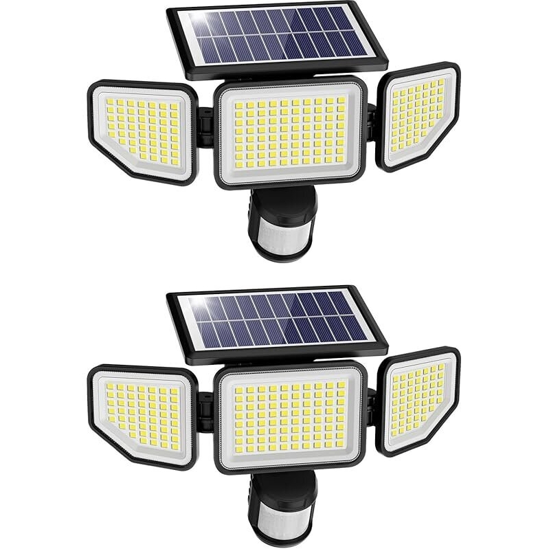 Brighten Your Outdoors with Onforu 4500LM 3 Heads Solar Lights - 2-Pack