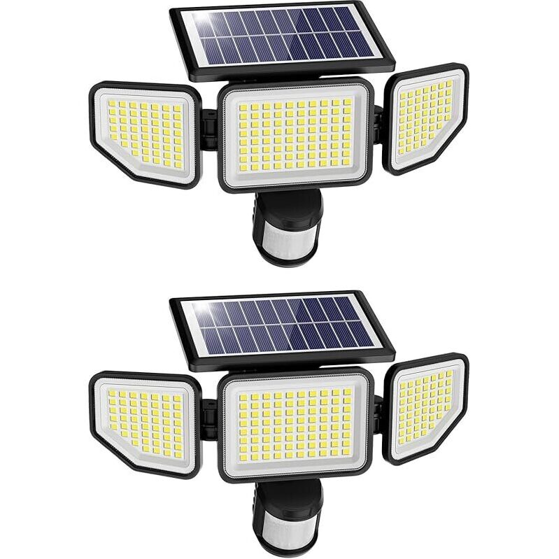 Brighten Your Outdoors with Onforu 4500LM 3 Heads Solar Lights - 2-Pack