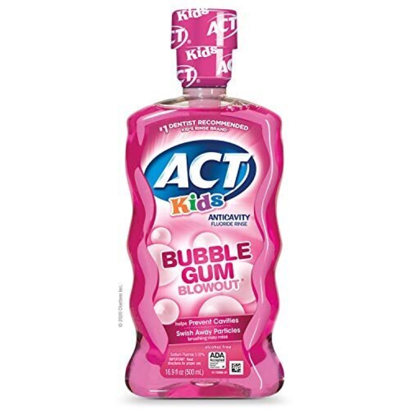 ACT Kids Bubble Gum Flavored Fluoride Mouthwash, 16.9 oz - Great Deal!