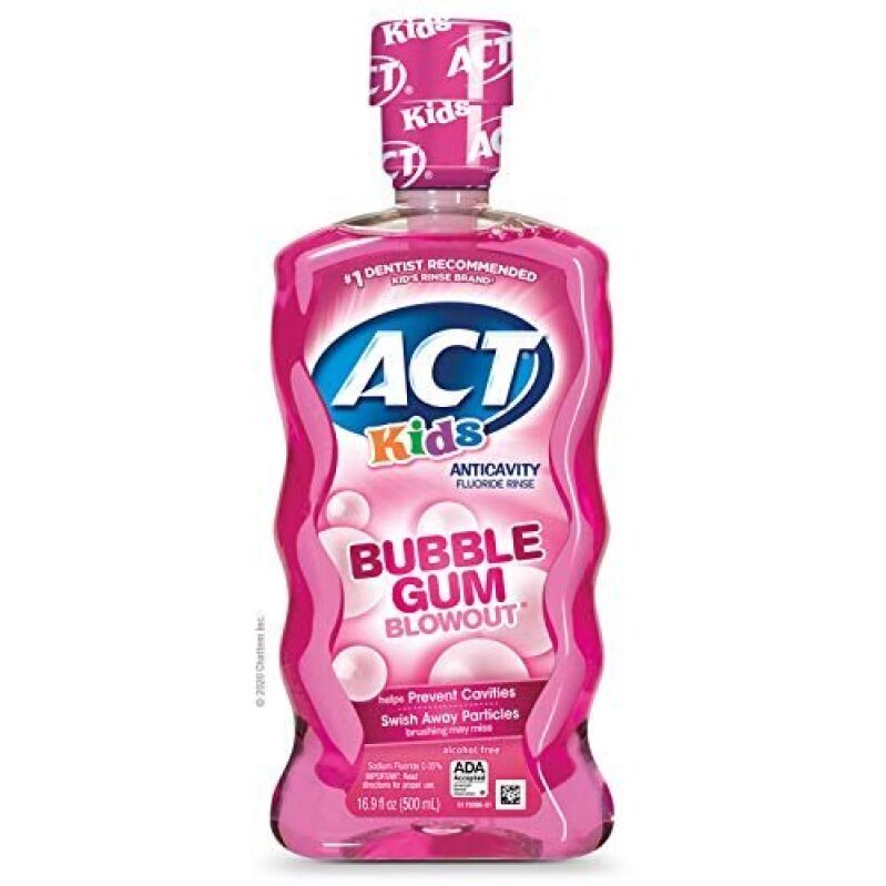 ACT Kids Bubble Gum Flavored Fluoride Mouthwash, 16.9 oz - Great Deal!