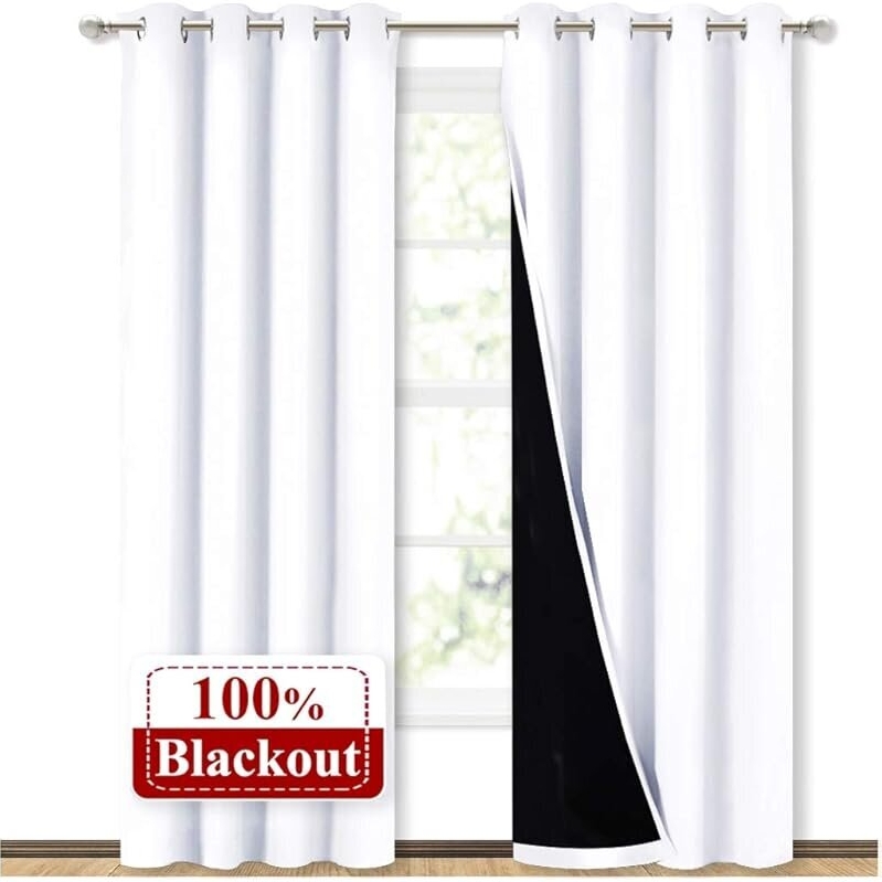 2-Piece 100% Blackout Window Curtain Panels - Elegant & Easy Install