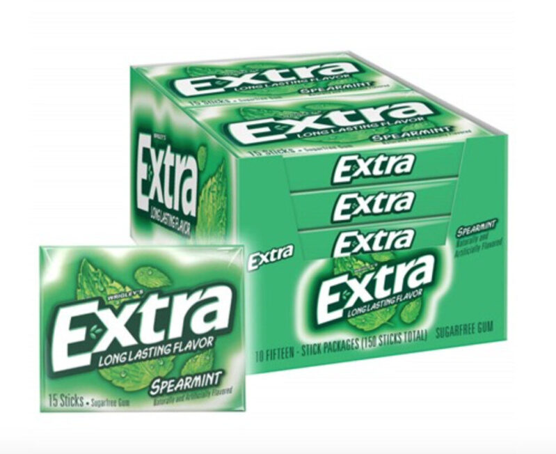 Extra Spearmint Sugar-Free Gum - 10 Packs, Long-Lasting Flavor