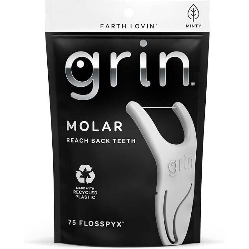 75 Count Grin Molar Flosspyx, Floss Picks