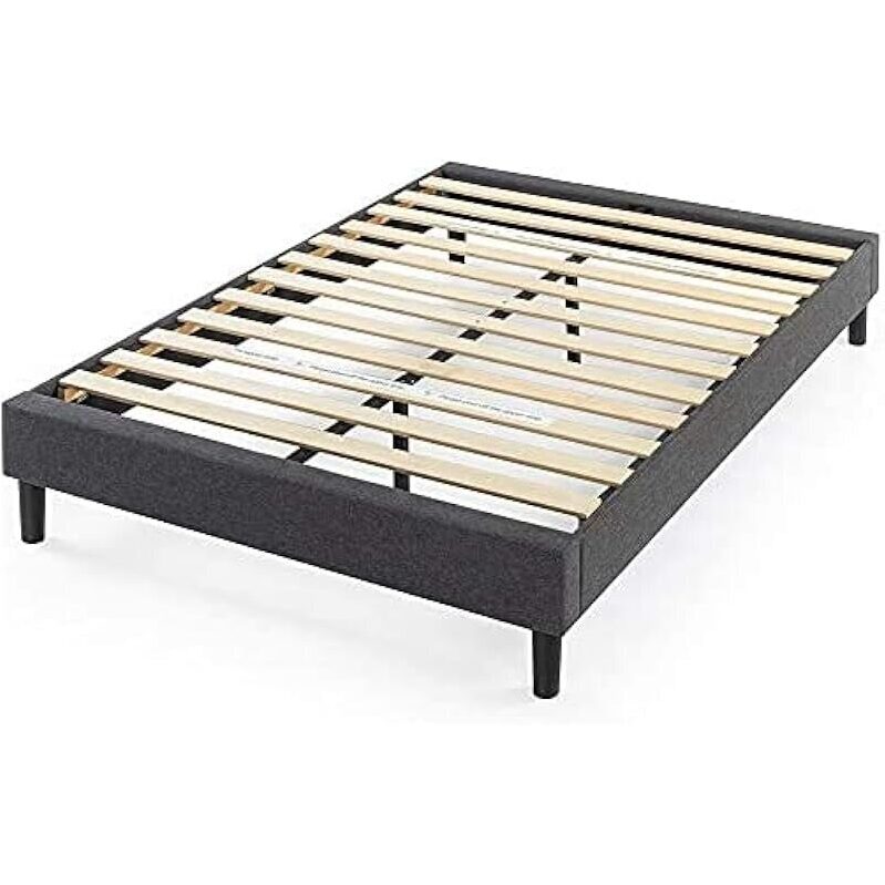Elegant and Practical Curtis Upholstered Platform Bed Frame - Queen Size