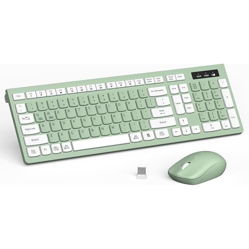 RECCZAZR Wireless Keyboard and Mouse Combo - Plug and Play Efficiency