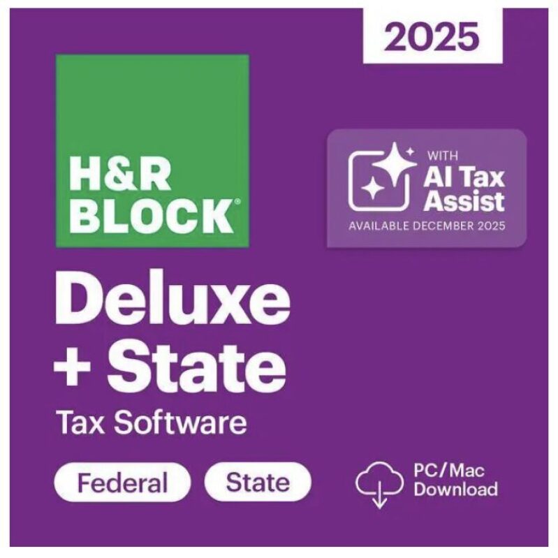 H&R Block 2025 Deluxe + State Software - Today's Exclusive Deal at $22.99