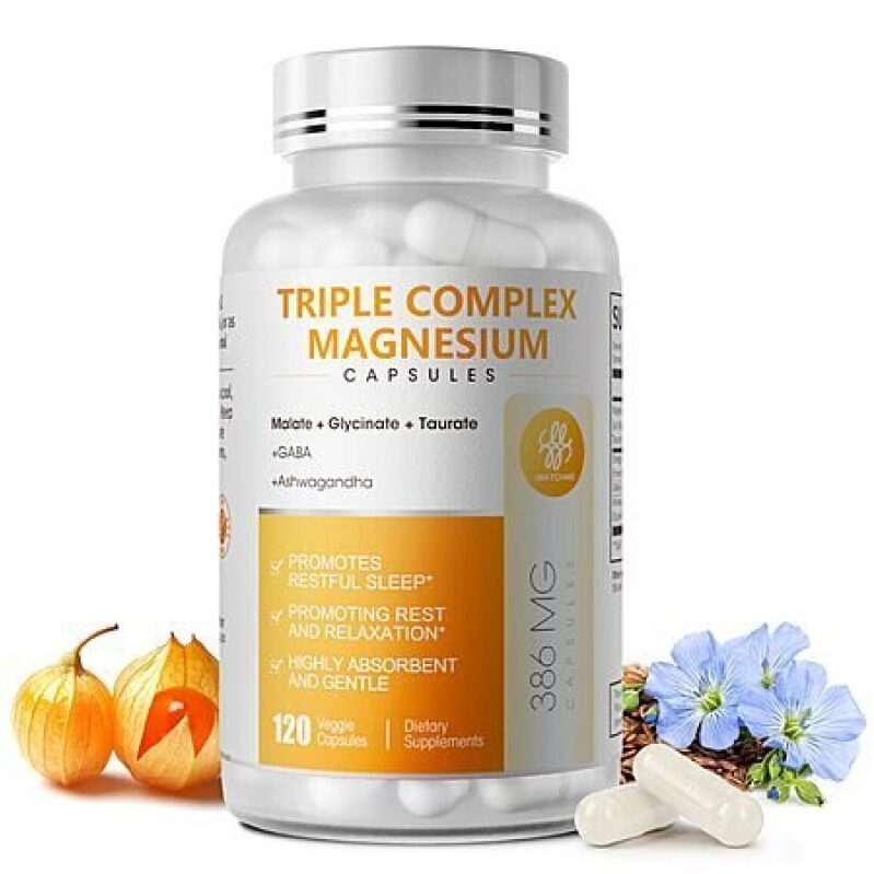 iMATCHME Triple Chelated Magnesium Glycinate Complex Sleep Supplement Capsules w/ Omega3, Ashwagandha & GABA