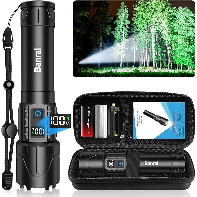 Banral 2000 Lumen Rechargeable LED Tactical Flashlight