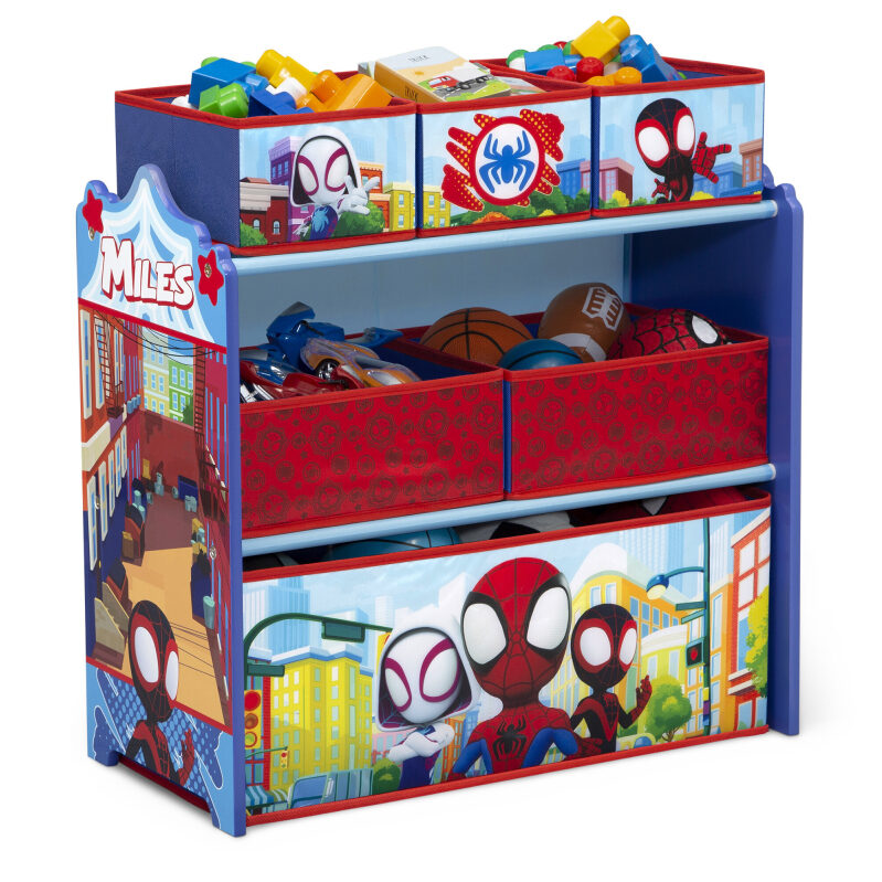 Marvel Spidey and Friends 6-Bin Toy Storage Organizer for Smart Storage