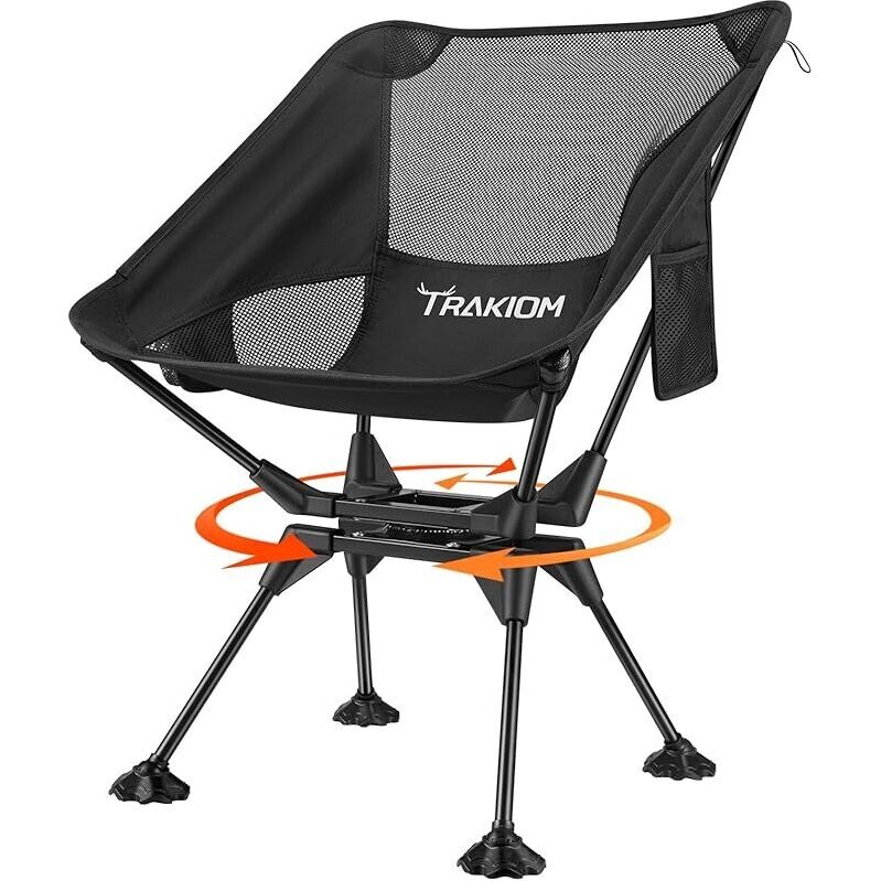Trakiom 360-Degree Swivel Folding Camping Chair - Ultimate Outdoor Comfort