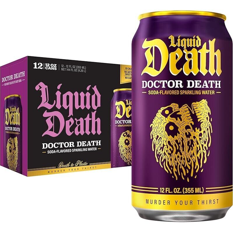 Doctor Death Soda-Flavored Sparkling Water - 12pk, 12oz Cans