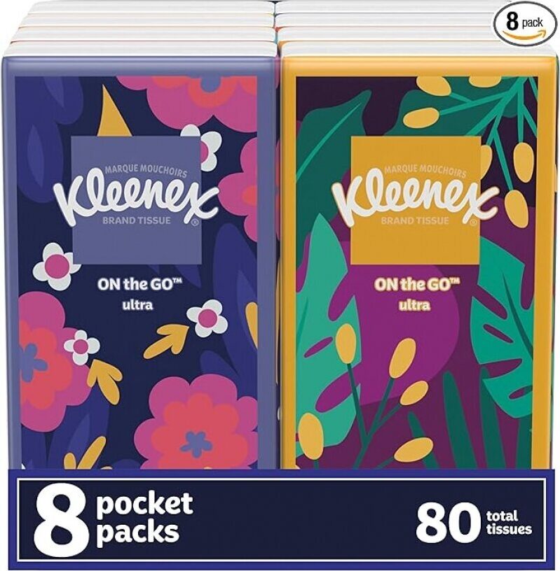 Kleenex On-The-Go Facial Tissues - Portable Packs