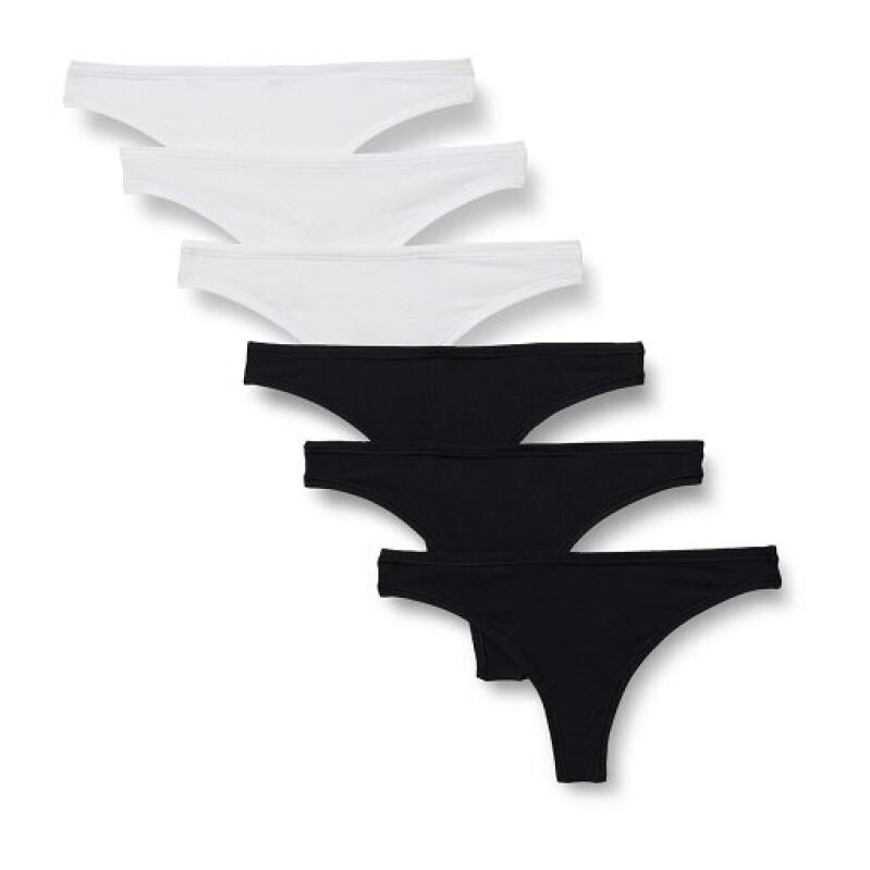 Amazon Essentials Women's Microfiber Thongs, 6-Pack, Now Only $5.22