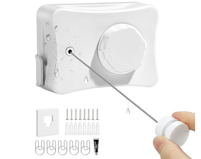 Wall-Mounted Extendable Drying Line - Prime Exclusive Deal