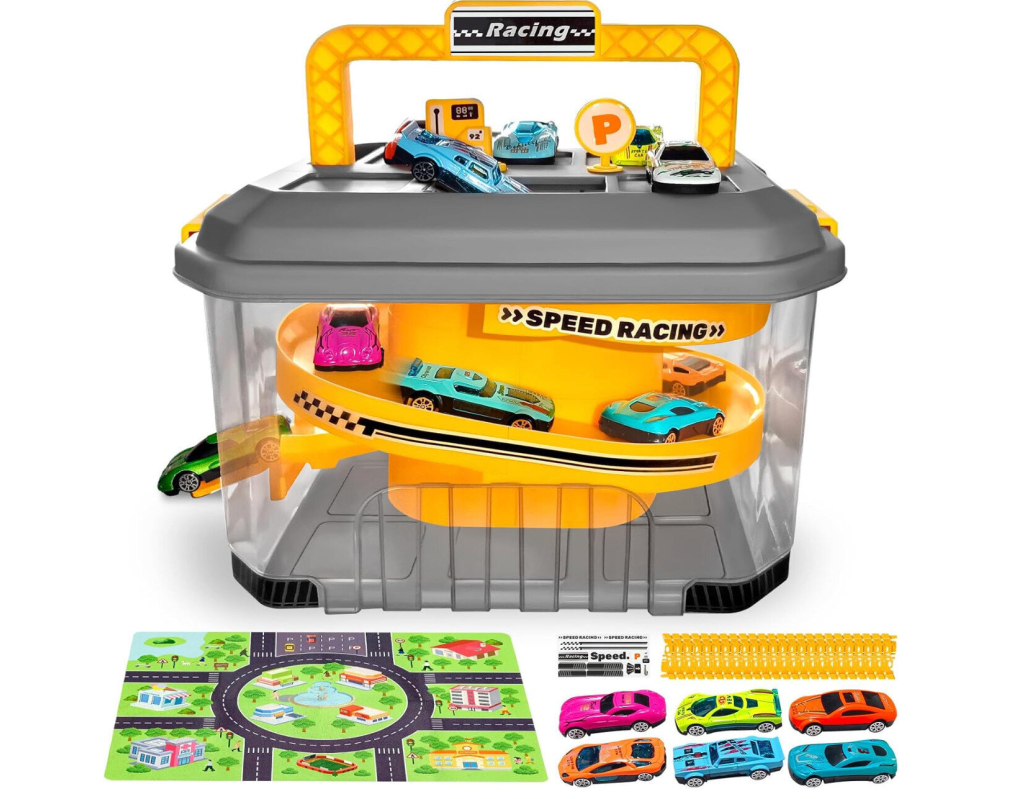 Multifunctional Toy Car Track Set with Storage - Prime Exclusive