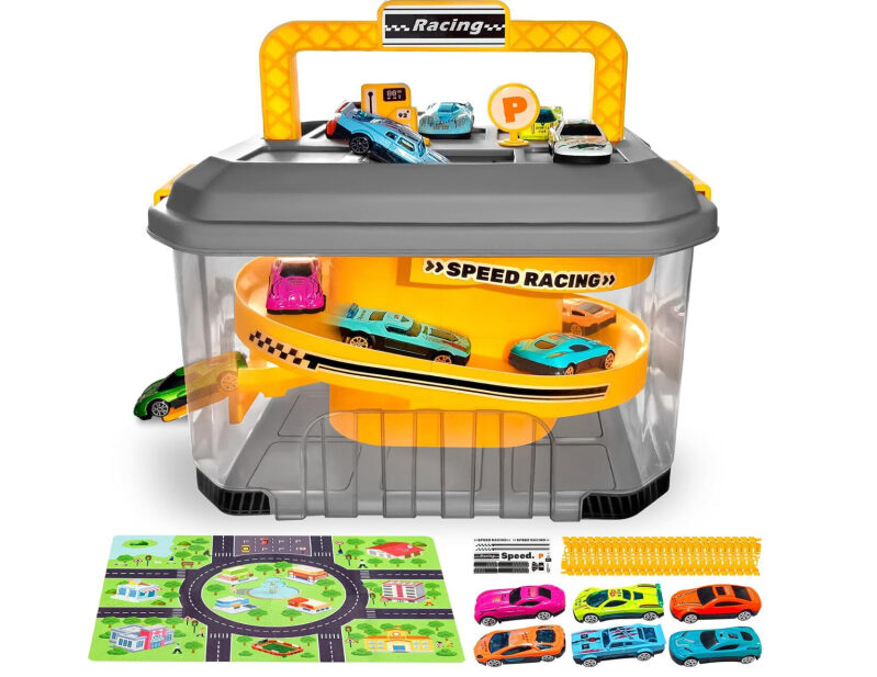Multifunctional Toy Car Track Set with Storage - Prime Exclusive