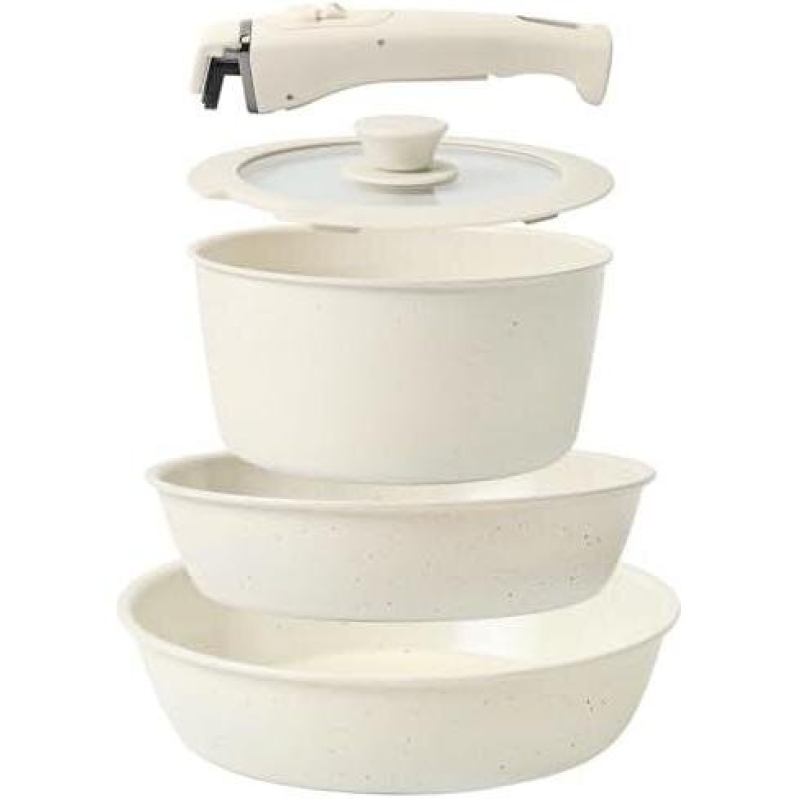 Ceramic Non-Stick Cookware Set with Detachable Handles - 44% Discount