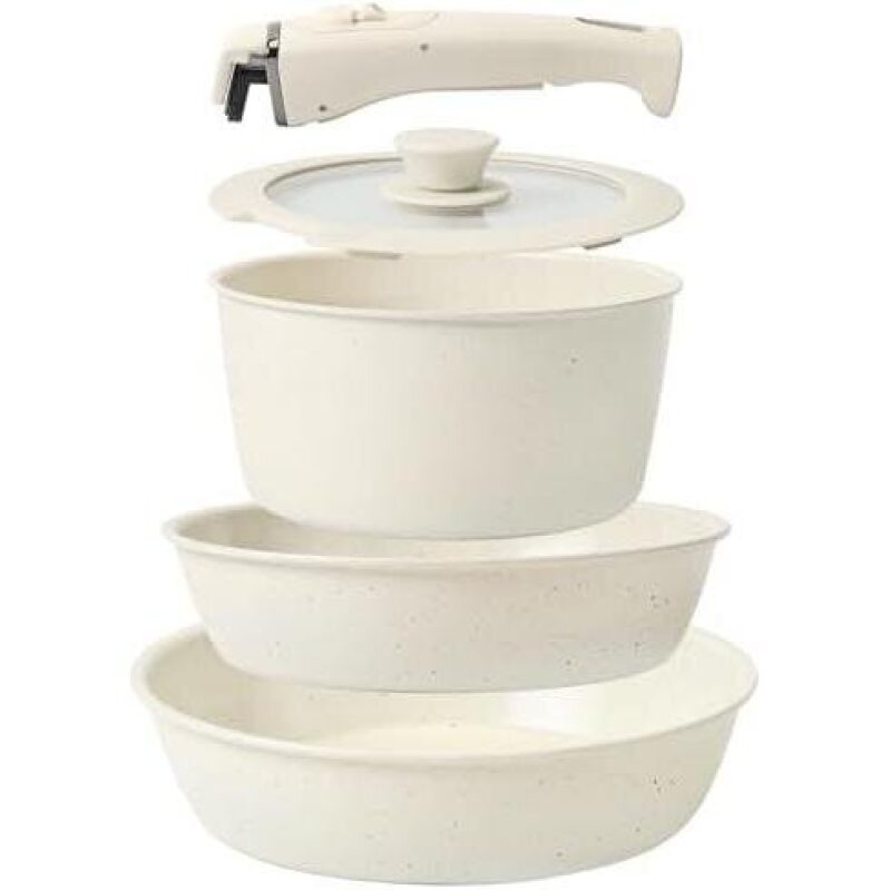 Ceramic Non-Stick Cookware Set with Detachable Handles - 44% Discount