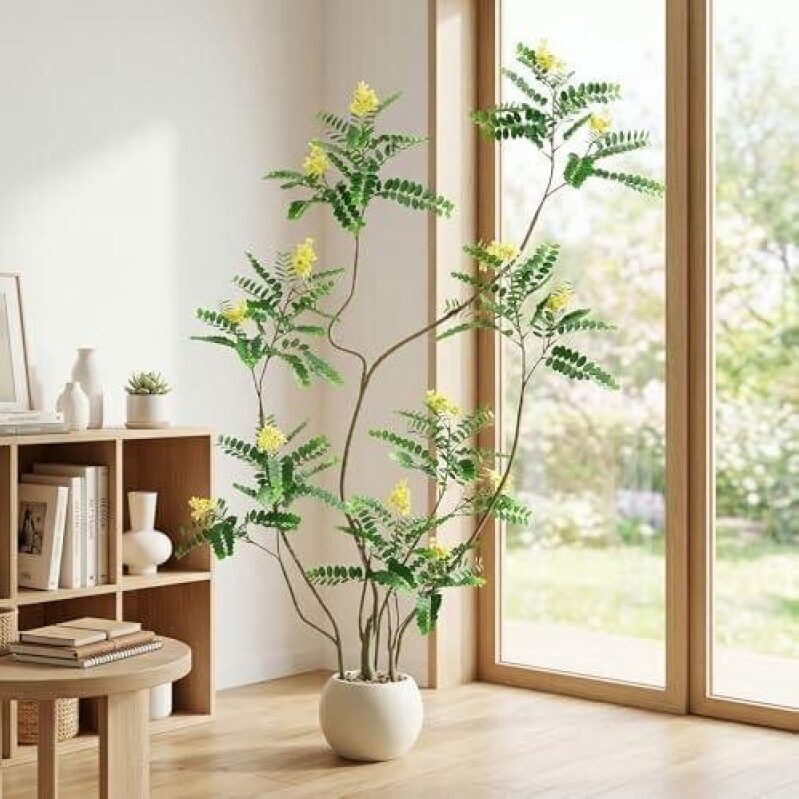 64% Off 6-Feet Artificial Ten Merits Plant with White Pot