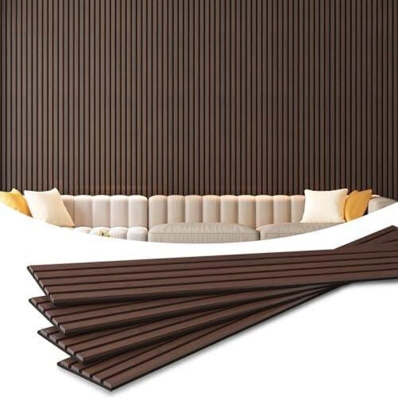 4-Piece Walnut Wood Grain 3D Acoustic Panels - 50% OFF