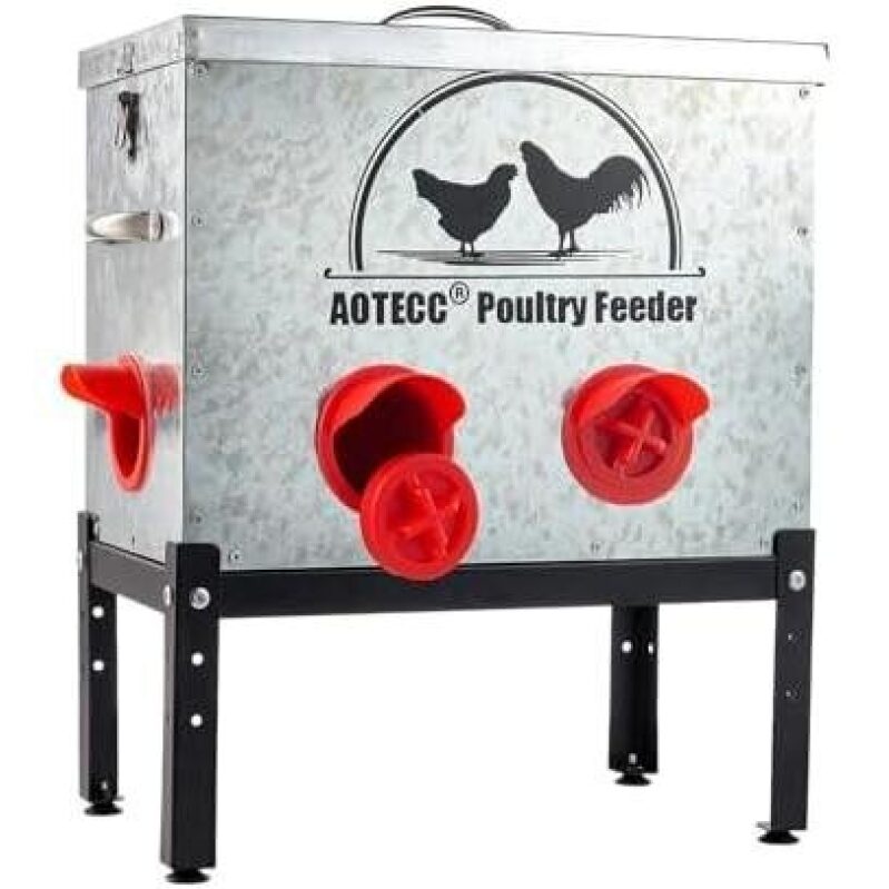AOTECC Poultry Feeder - Durable, Efficient, 50% OFF