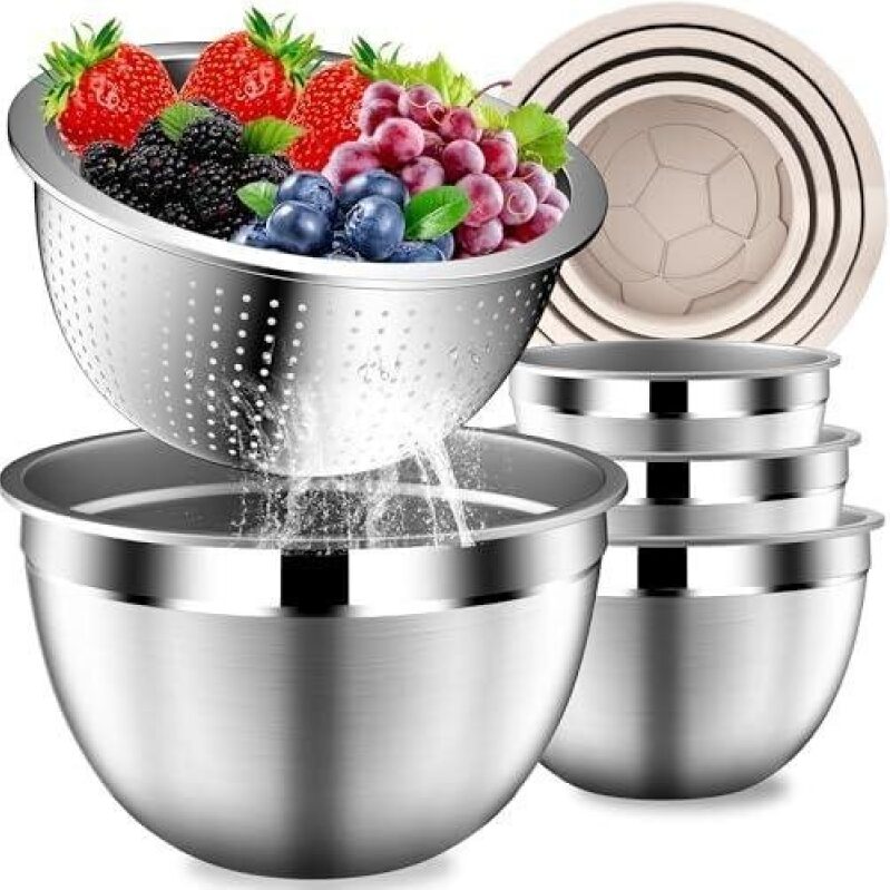 Stainless Steel Colander and Mixing Bowl Set 50% Off
