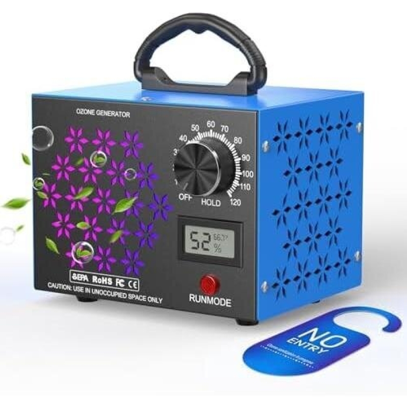 High-Efficiency 3-Side Ventilation Ozone Purifier with Temperature & Humidity Display - 50% Discount