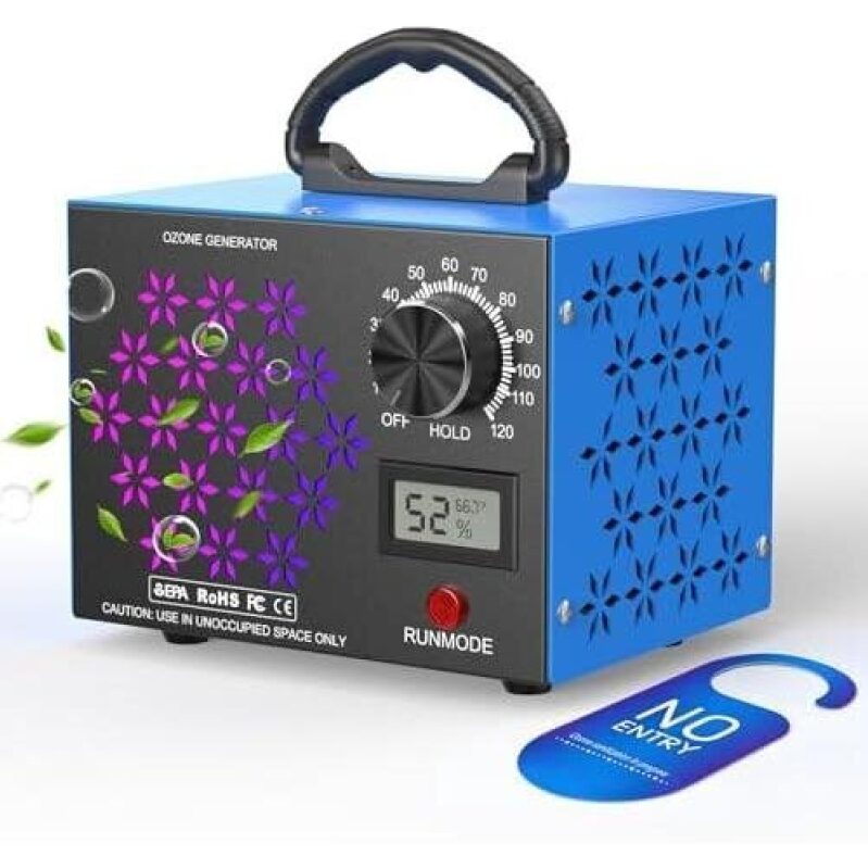 High-Efficiency 3-Side Ventilation Ozone Purifier with Temperature & Humidity Display - 50% Discount
