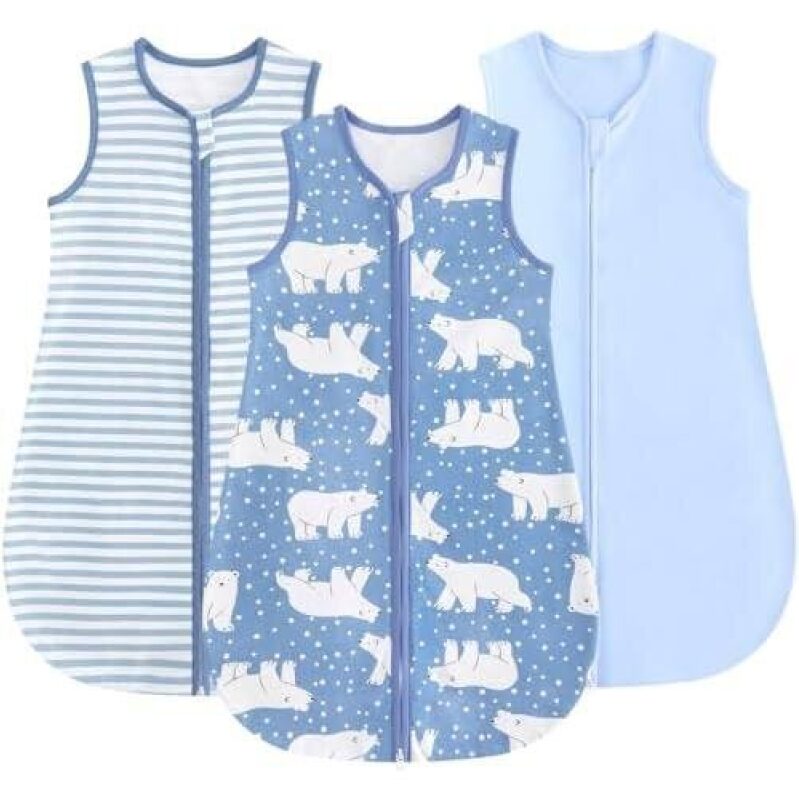 JiAmy Baby Sleeping Bags - Pure Cotton, Two-Way Zippers, 50% OFF