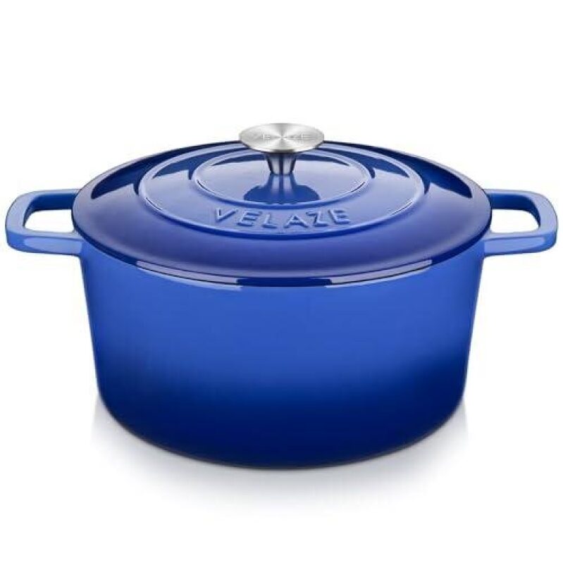 45% Off on Velaze 6-Quart Enameled Cast Iron Dutch Oven - Blue