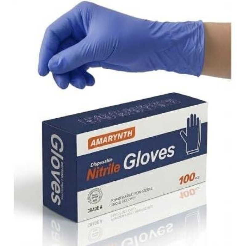 Amarynth Nitrile Gloves: Disposable, Powder-Free, and Non-Sterile - 50% OFF