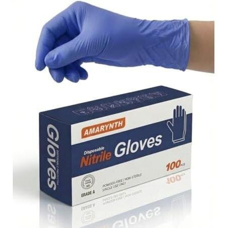 Amarynth Nitrile Gloves: Disposable, Powder-Free, and Non-Sterile - 50% OFF