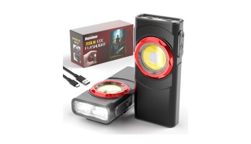 Hopedone EDC Flashlight: Rechargeable 700 Lumens Mini LED Flashlight with 8 Modes